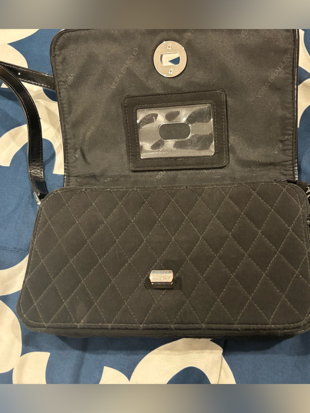 Vera Bradley Black Quilted Shoulder Crossbody Bag - Picture 5 of 12